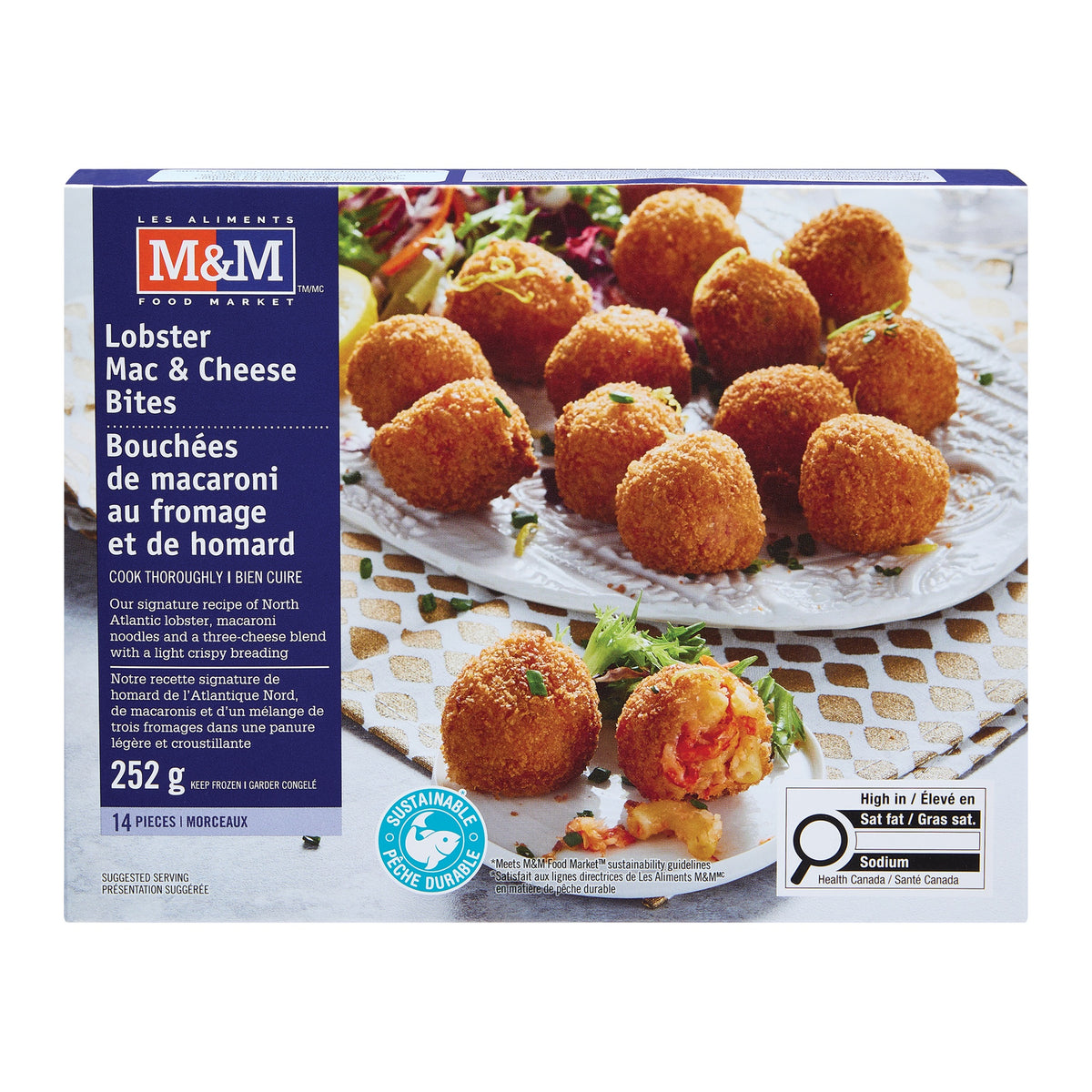 Bouchées de macaroni au fromage au homard