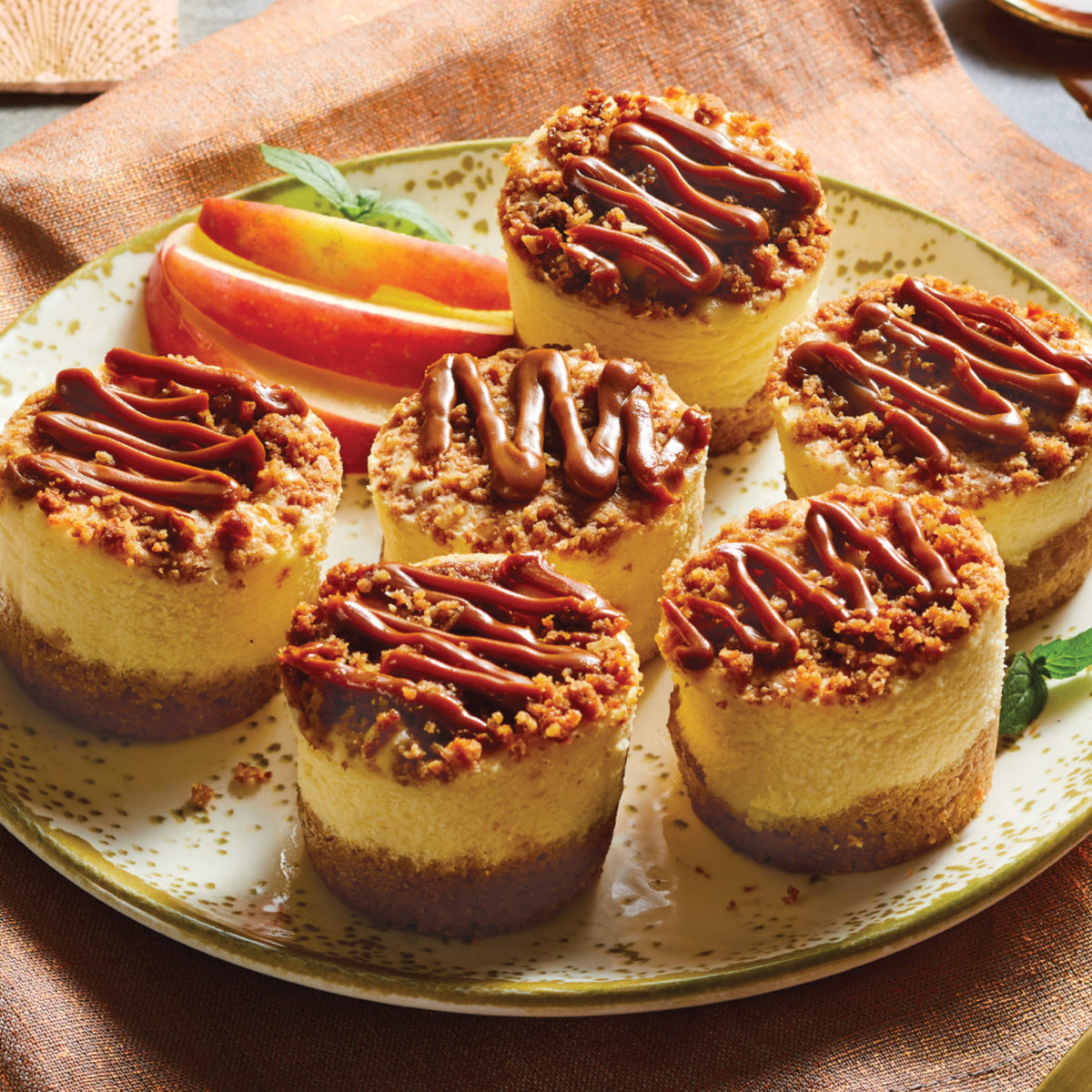 Mini Apple Crisp Cheesecakes