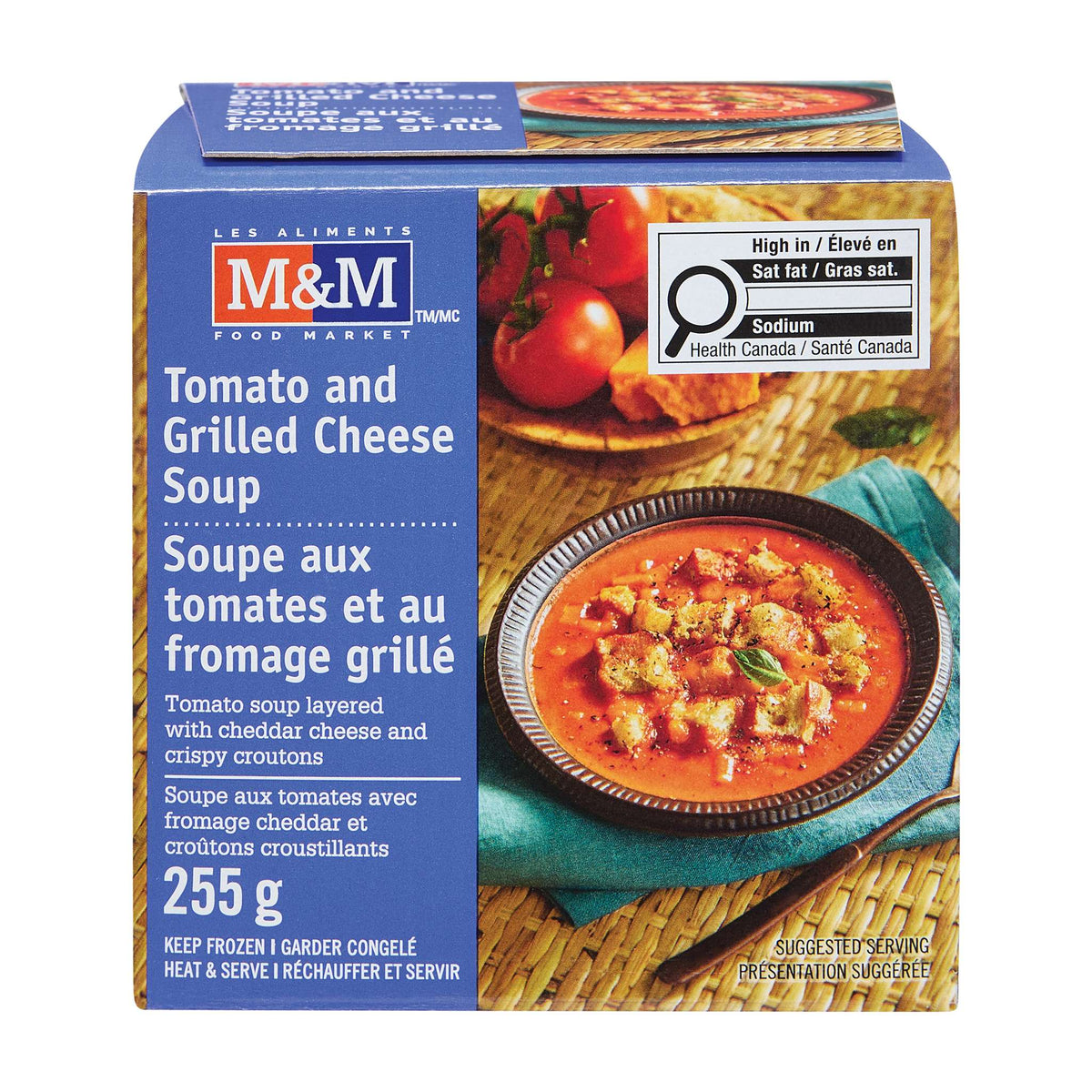 Soupe aux tomates et au fromage grillé