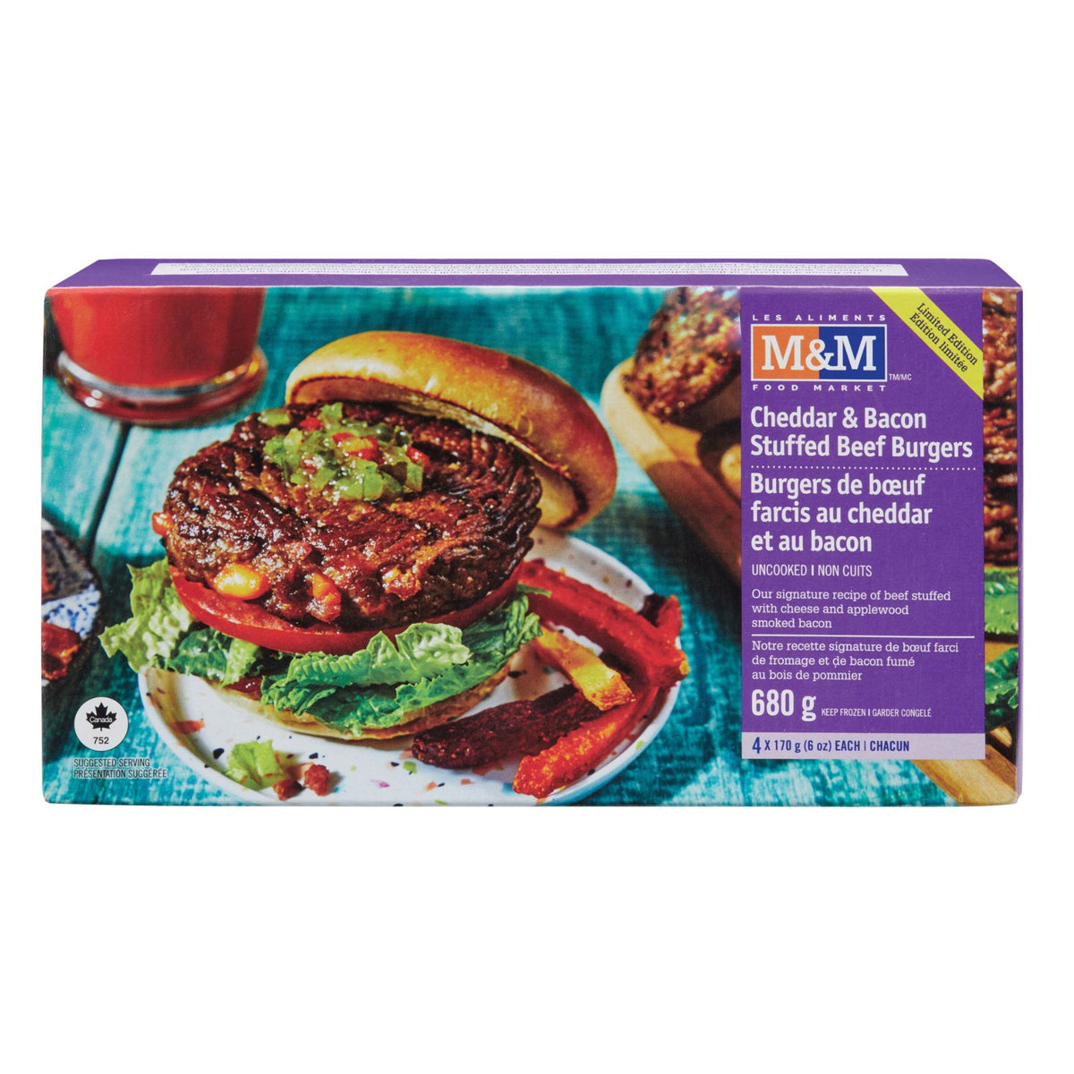 Cheddar & Bacon Stuffed Beef Burgers