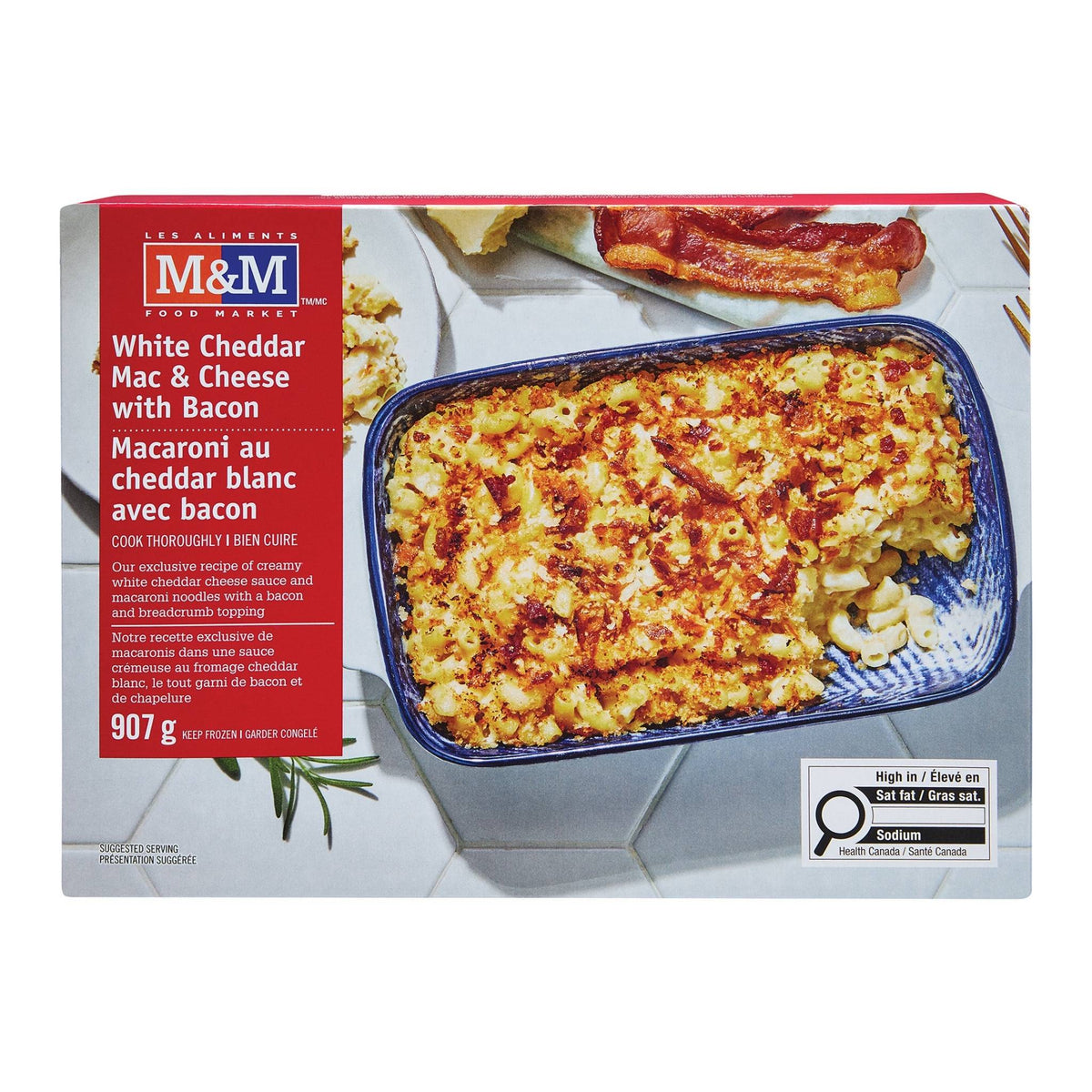 Macaroni au cheddar blanc avec bacon