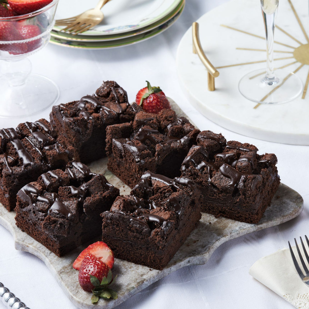 Double Chocolate Fudge Brownie Cake