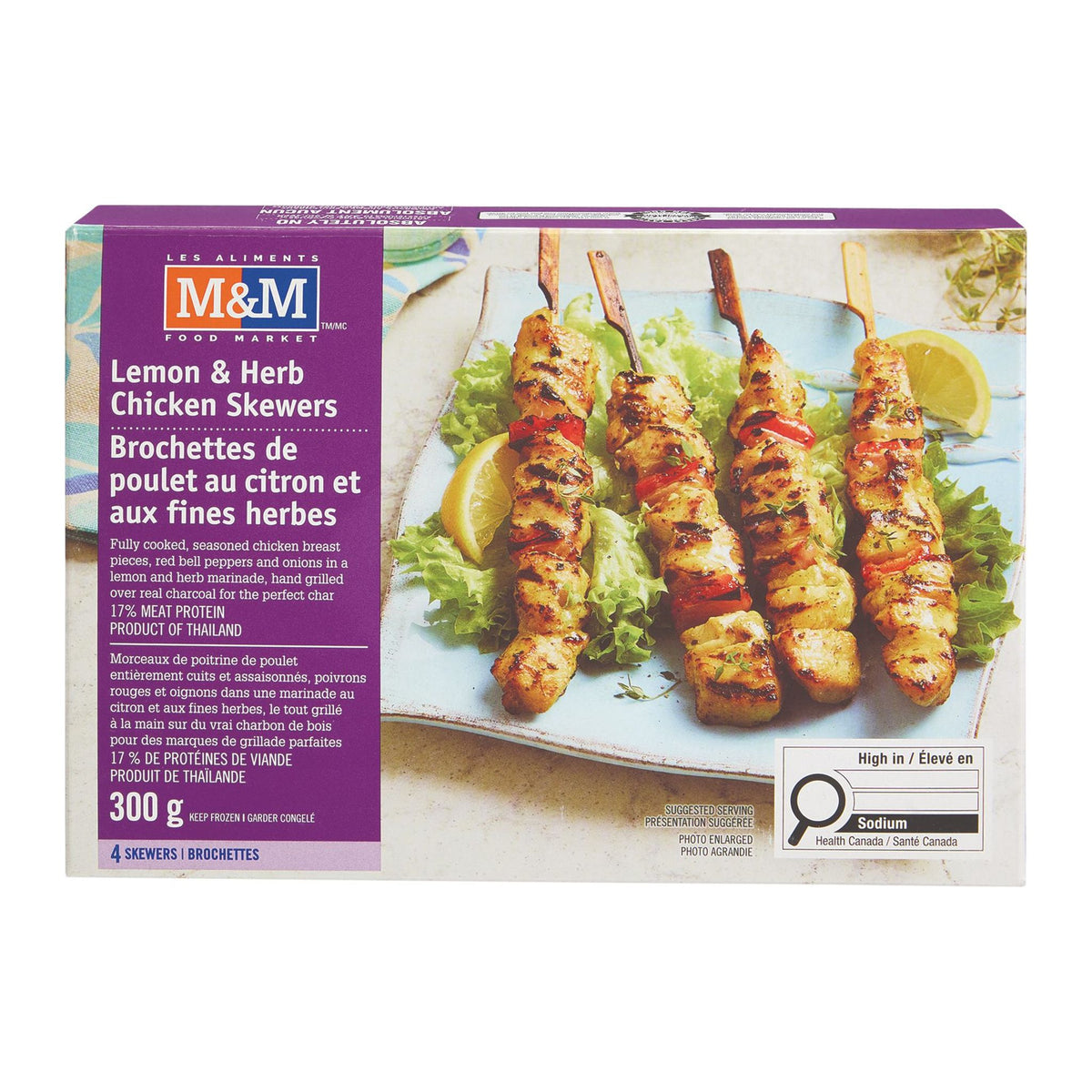 Brochettes de poulet au citron et aux fines herbes