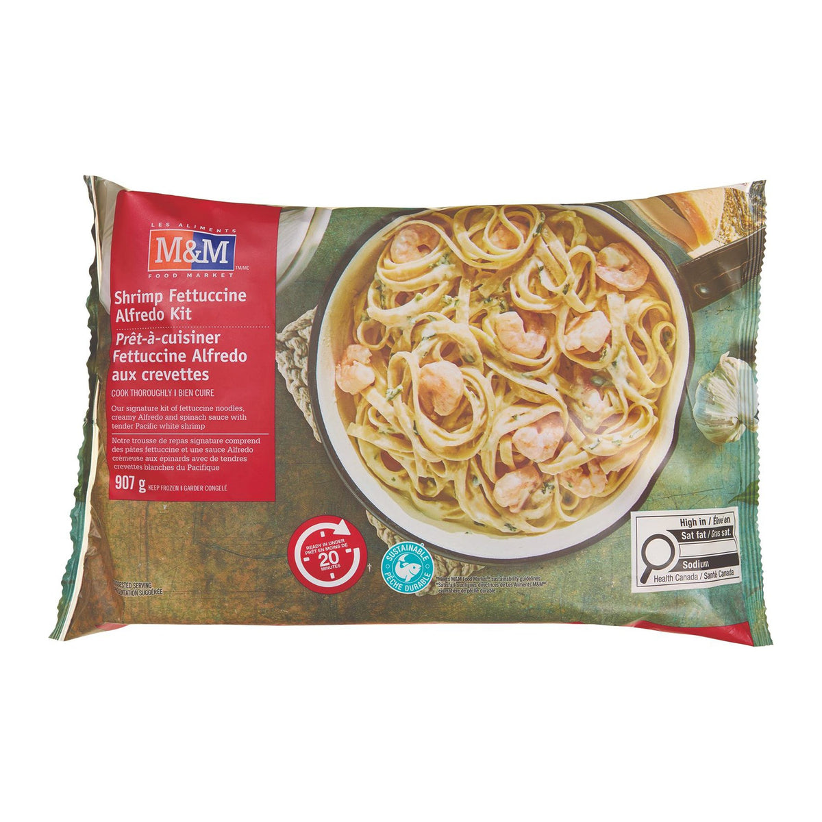 Prêt-à-cuisiner  Fettuccine Alfredo aux crevettes