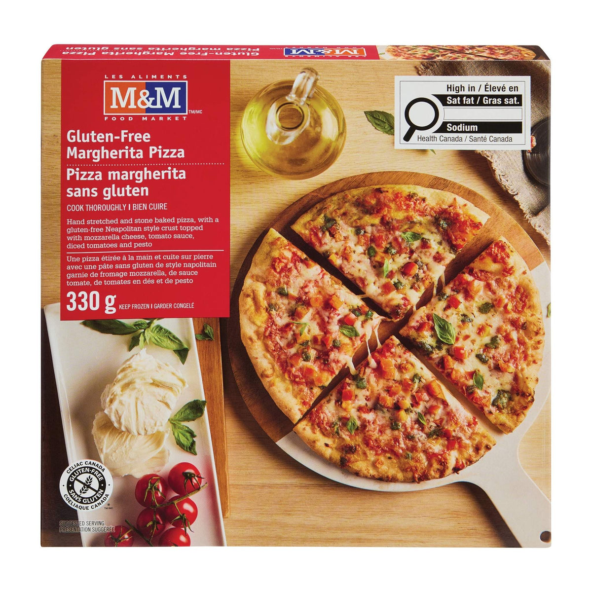 Pizza margherita sans gluten