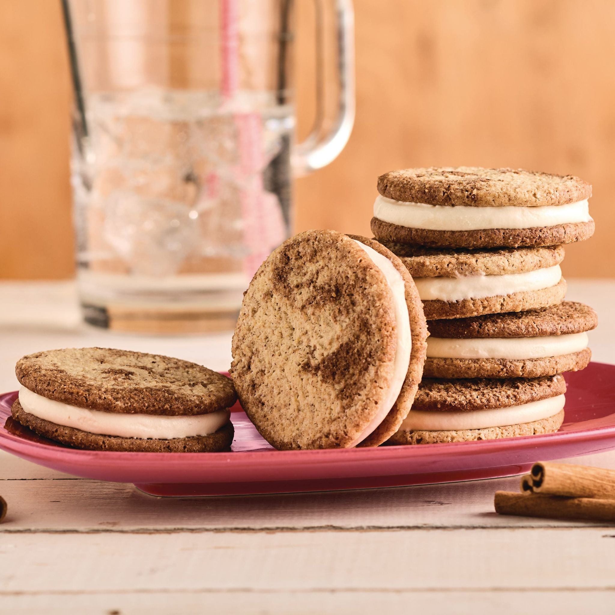Cinnamon Twist Cookie Ice Cream Sandwiches