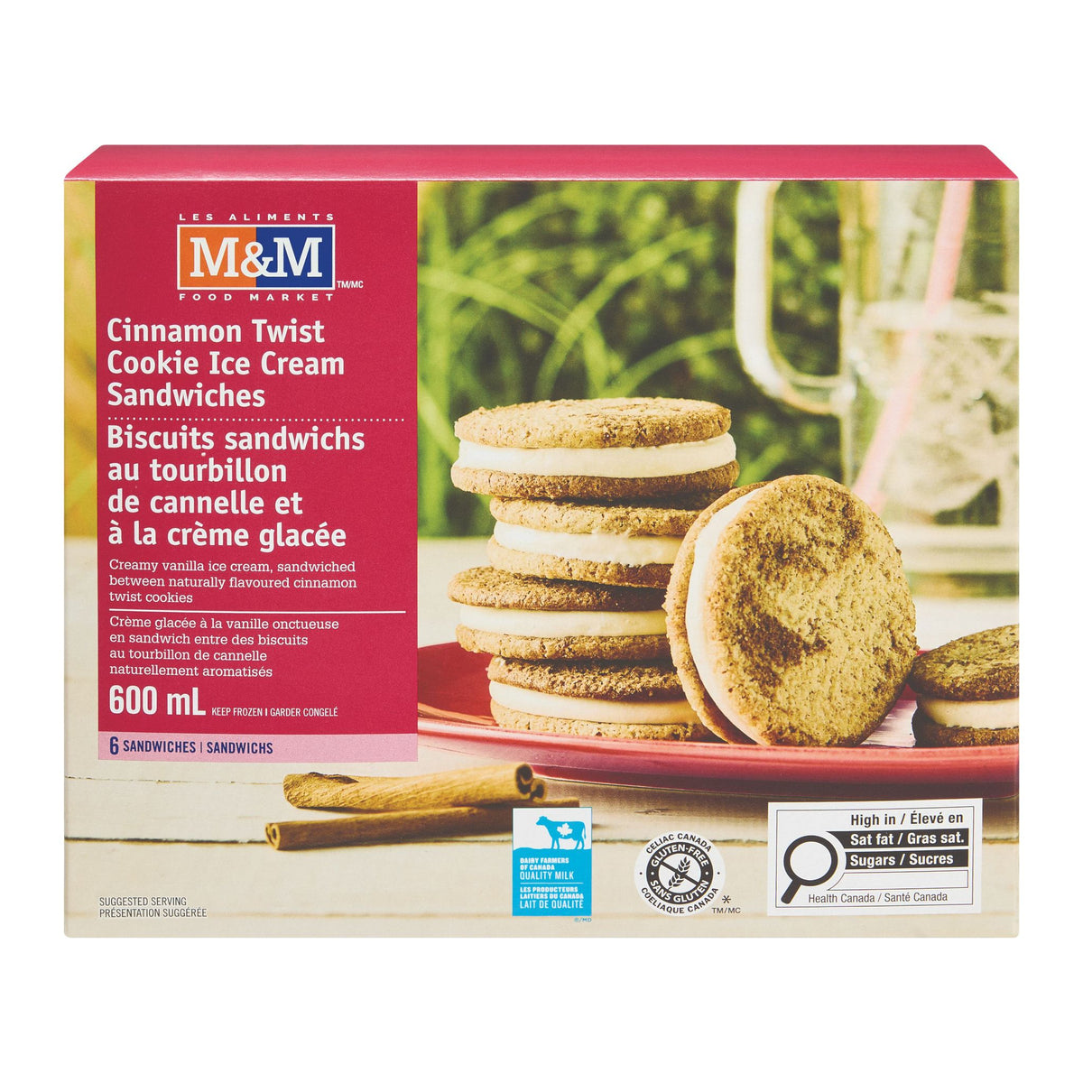 Biscuits sandwichs au tourbillon de canelle et à la crème glacée