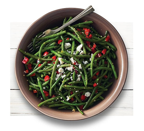 Haricots verts style bistro dans un bol brun