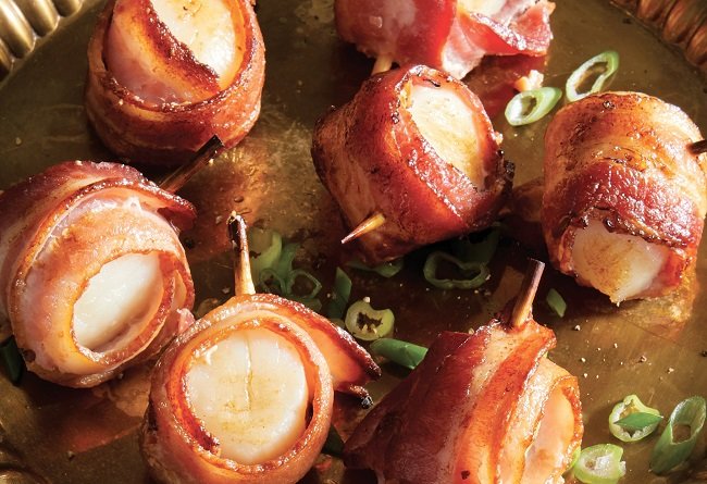 Pétoncles enrobés de bacon