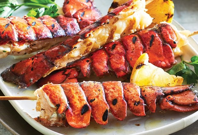 Brochettes de queues de homard